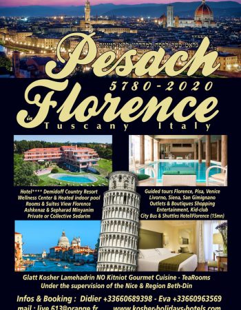 2020 Live613 Vacations Pesach Program in Florence Tuscany Italy