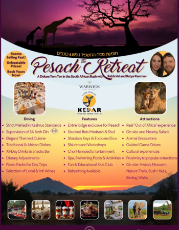 Safari Pesach Retreat in South Africa – Last Rooms $1990