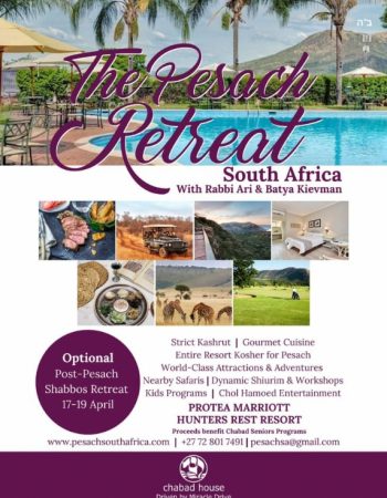 The Pesach Retreat 2022 Passover Program in South Africa